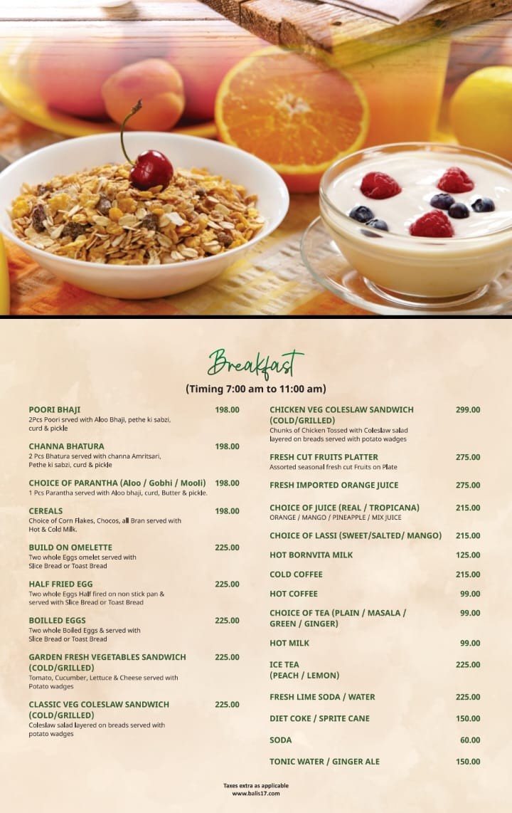 Breakfast Menu